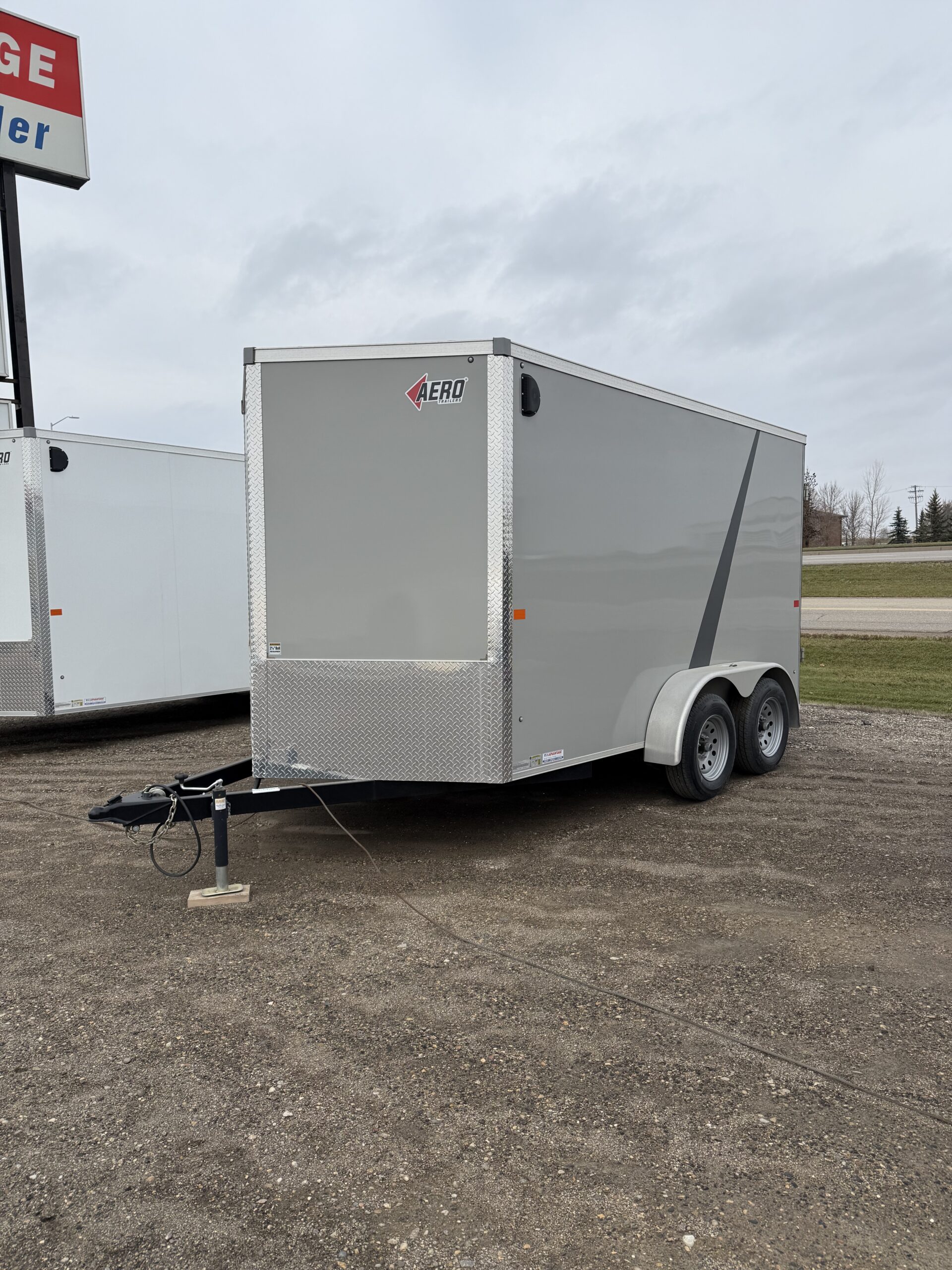 2025 AERO 7X12 ENCLOSED CARGO TRAILER 3500LB AXLES V-NOSE SIDE DOOR REAR RAMP DOOR 79.5" INTERIOR HEIGHT