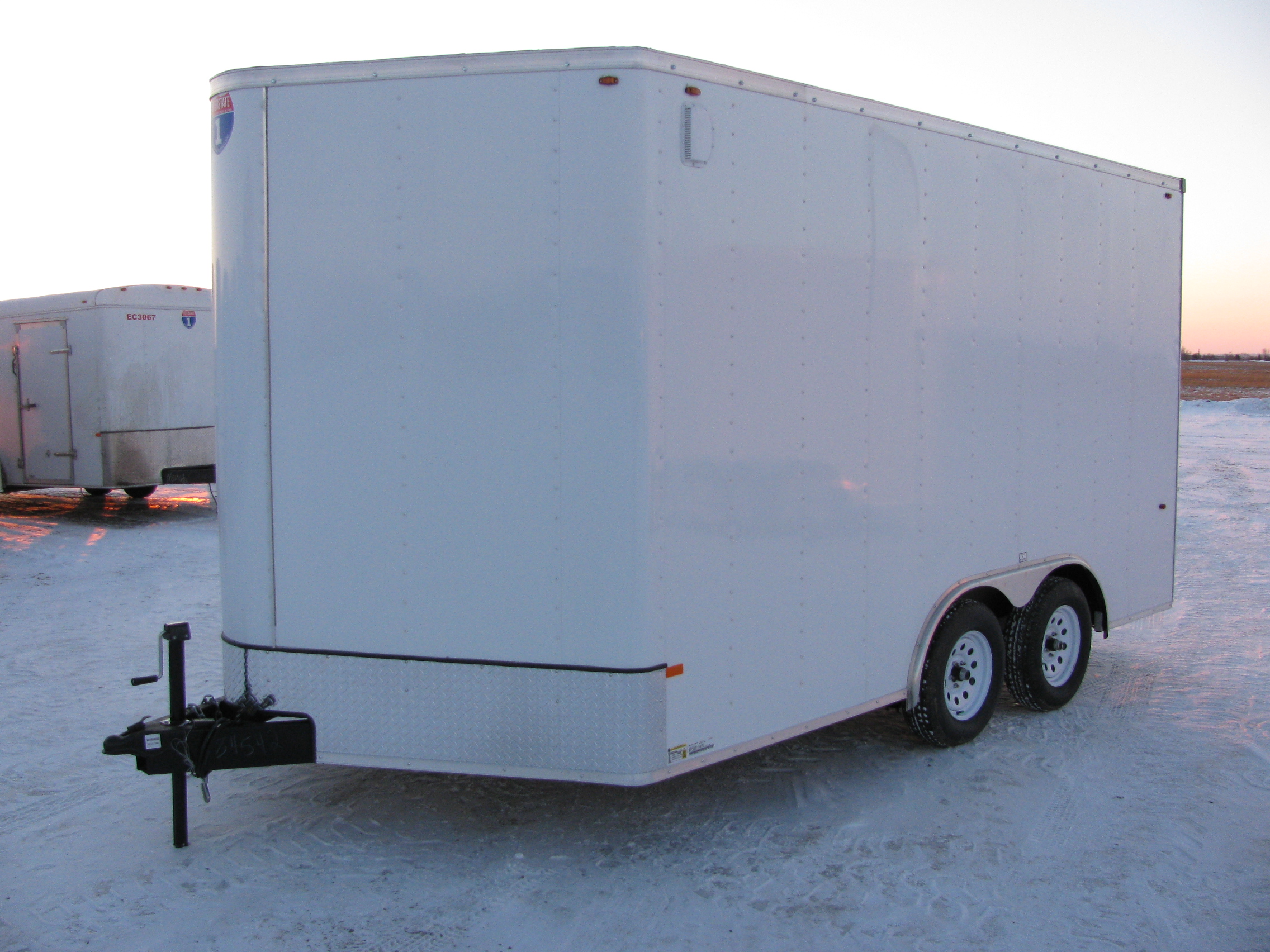 2025 INTERSTATE 8.5'X14' ENCLOSED CARGO TRAILER MODEL - SFC8.5X14TA2XLT V-NOSE 3500LB AXLES SIDE DOOR REAR RAMP 7'6" INTERIOR HEIGHT