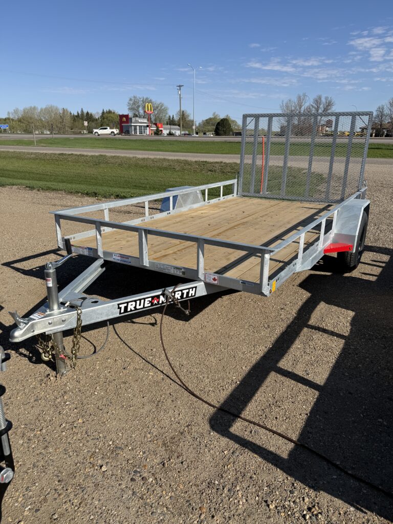 2026 True North 77"x12' Fold in Ramp Gate Open Rail Side 3500 Axles